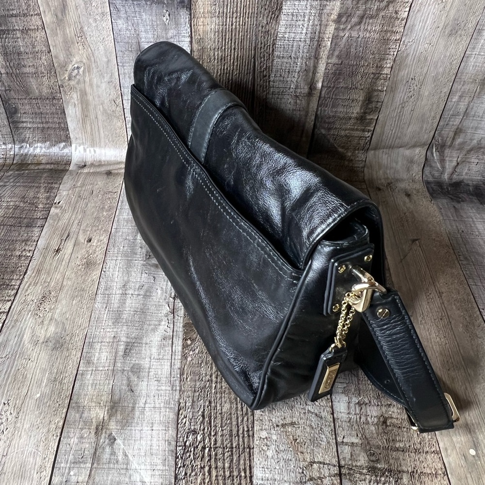 COLE HAAN BLACK LEATHER SHOULDER BAG HANDBAG PURSE SMALL SIZE - Picture 14 of 16